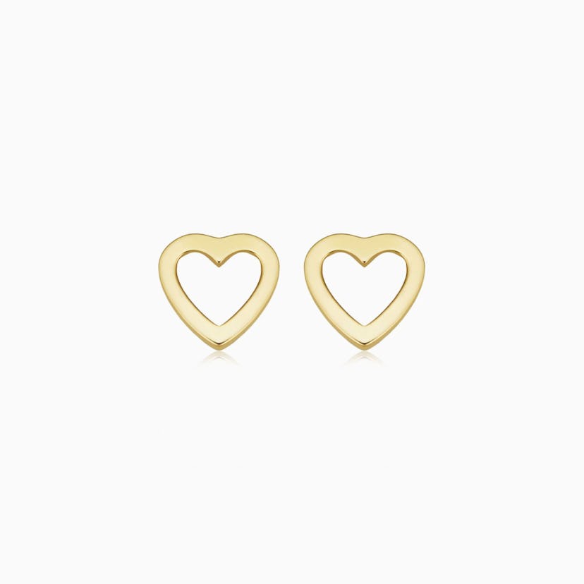 Oradina Open Your Heart 14k Gold Studs