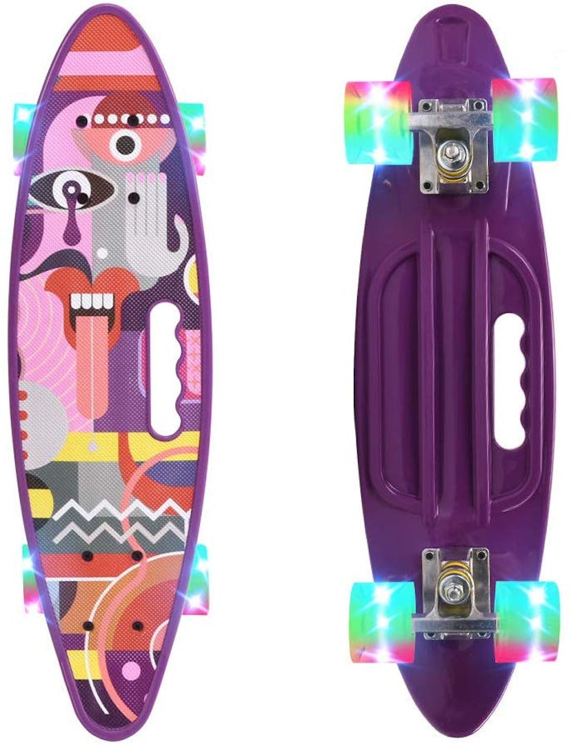 ChromeWheels Skateboard 22 inch Cruiser with LED Light Up Wheels