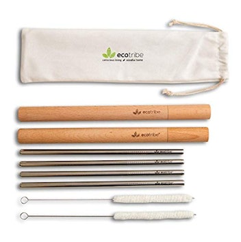 EcoTribe Metal Straws With Bamboo Case