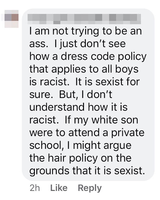 Comment on Deandre Arnold's case stating that it is a sexism case, not racism.