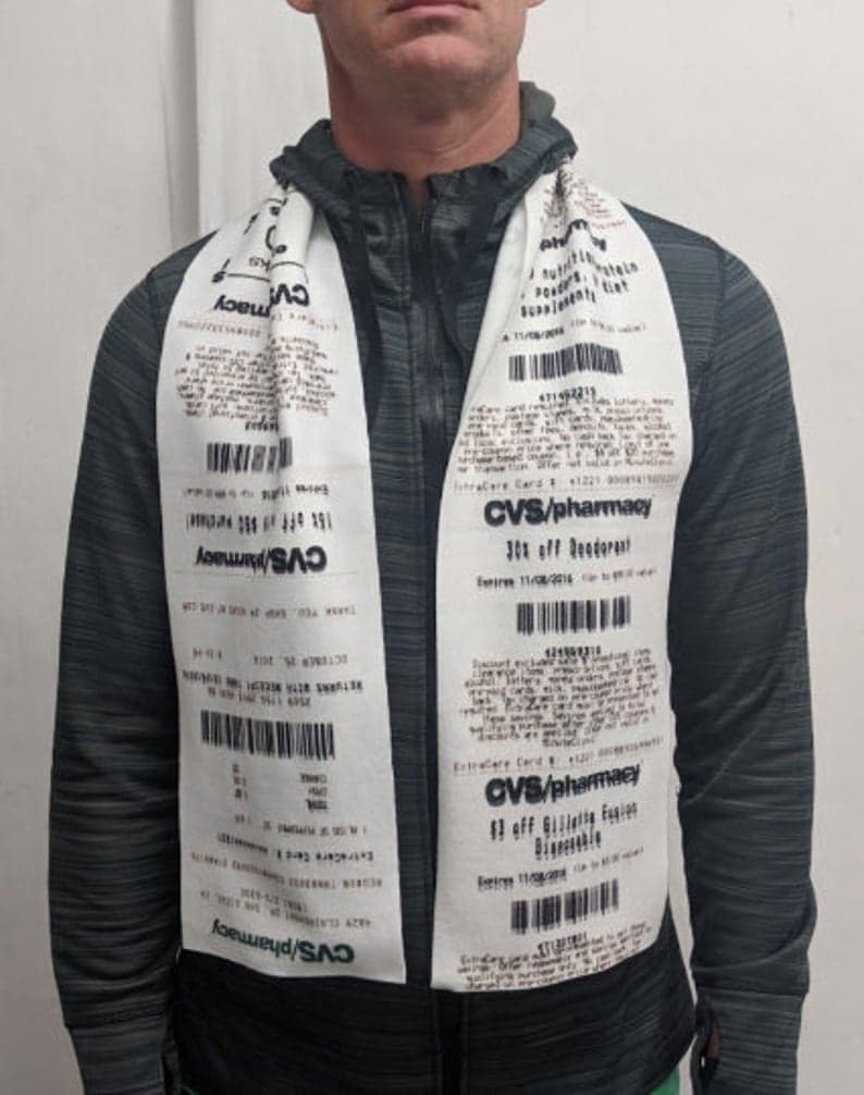 You Can Buy A Scarf That Looks Like An Endlessly Long CVS Receipt