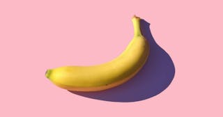 Banana on pink background