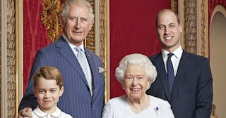 Prince George Queen Elizabeth portrait