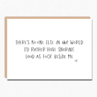 In A Nutshell Studio Snoring Funny Valentines Day card