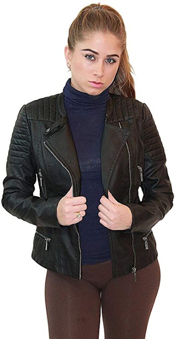 Olivia Miller Faux Leather Moto Biker Jacket