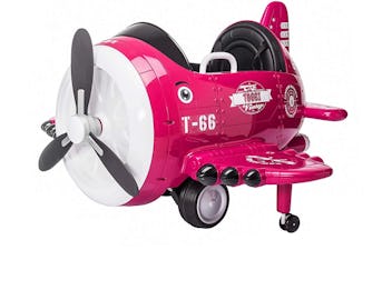 TOBBI 12V Airplane Style Electric Kids Ride on Car