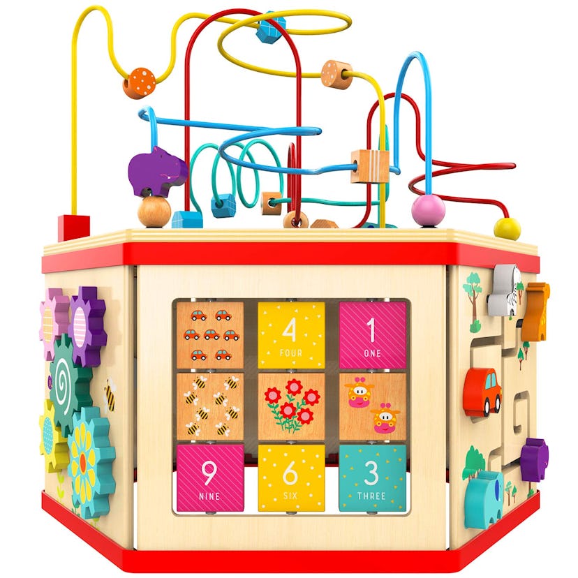 Wooden Activity Cube by Top Bright