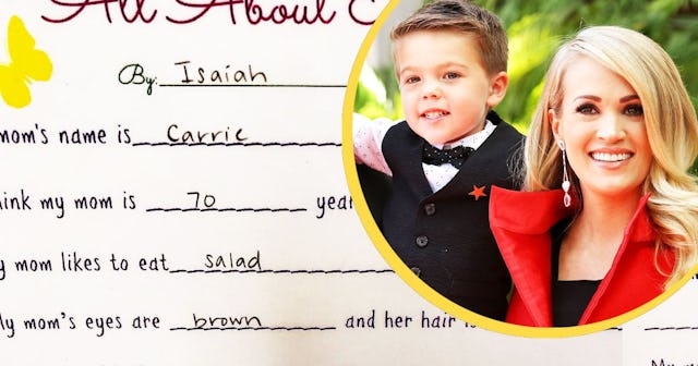Carrie Underwood Shares 4-Year-Old Son's 'All About My Mom' Sheet: carrie underwood and her son