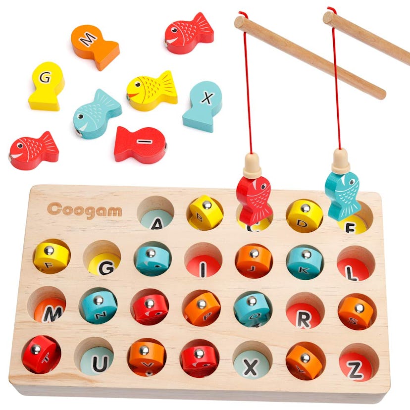 Coogam Wooden Magnetic Fishing Game