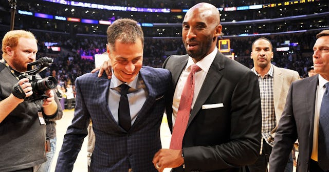 Kobe Bryant and Lakers GM Rob Pelinka