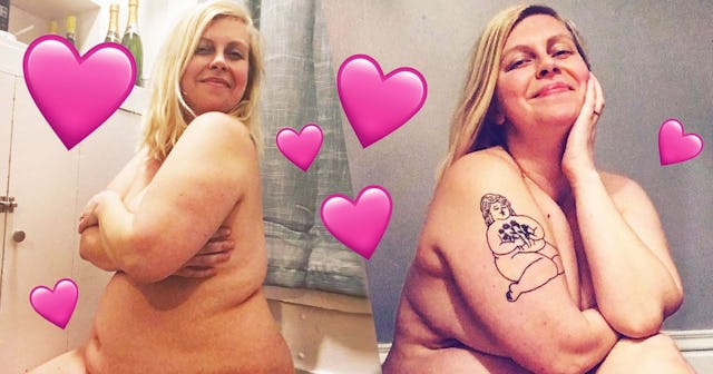 Woman loving her body