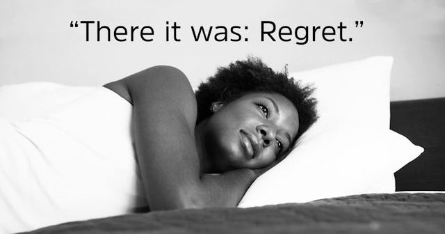 woman resting on her bed