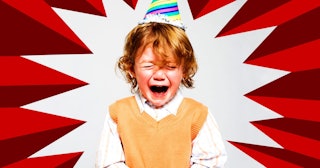 The Dreaded Birthday Party When You Have A Sensitive Child: Birthday boy having a tantrum