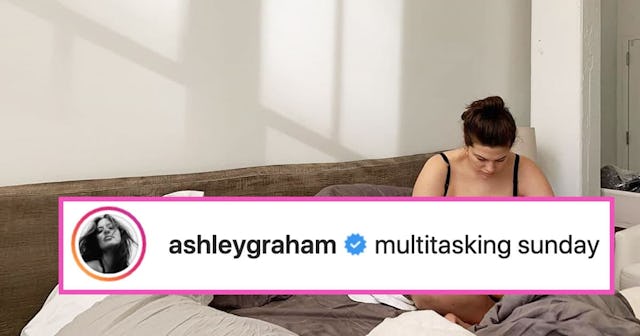 Ashley Graham Is Every 'Multitasking' Mom In New Breastfeeding Pic