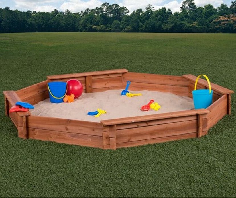 Creative Cedar Designs Solid Wood Octagon Sandbox with Cover