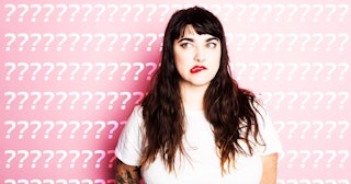 Why Some People Can’t Remember Names: Woman with tattoos and red lipstick against a pink background