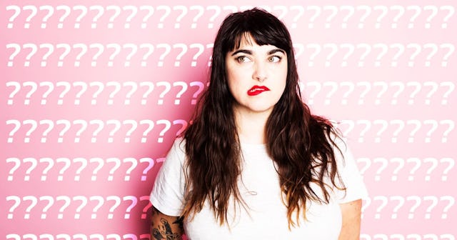 Why Some People Can’t Remember Names: Woman with tattoos and red lipstick against a pink background