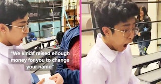 Teens Surprise Trans Classmate With Money To Legally Change His Name: surprised boy