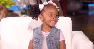 Little girl smiling on ellen's shpw