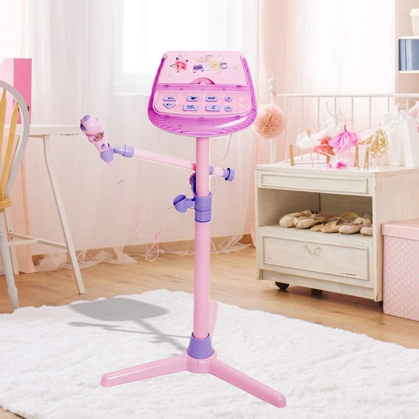 HANMUN Kids Karaoke Machine Microphone Stand