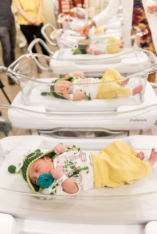 Hospital Dresses Infants As Grasshoppers To Celebrate Leap Day