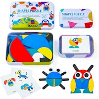 LiKee Wooden Pattern Blocks Animals Puzzle