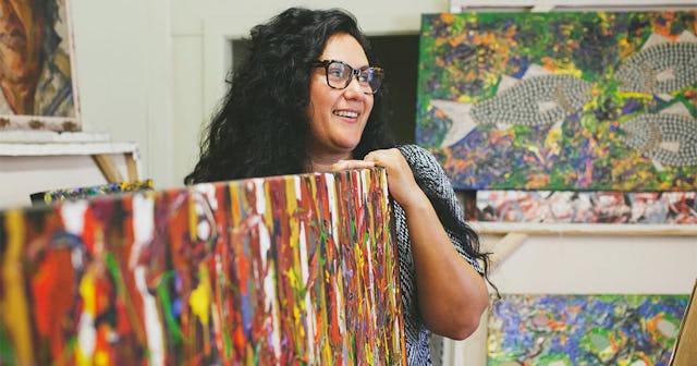 woman in art studio