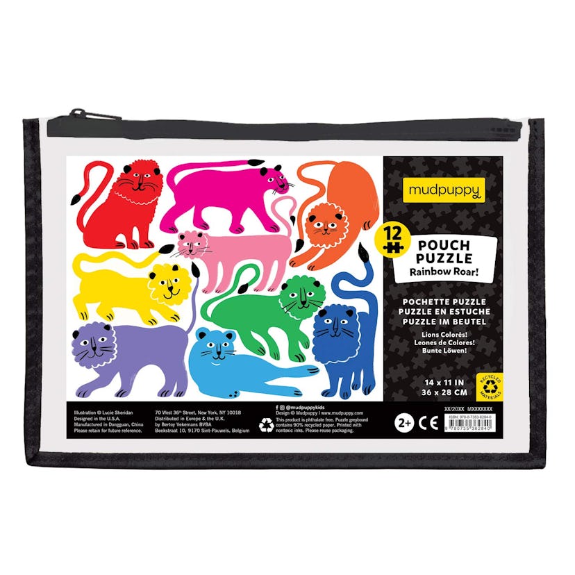 Mudpuppy Rainbow Roar! Pouch Puzzle