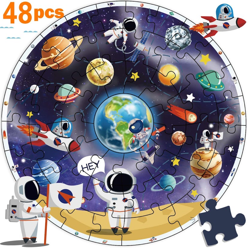 iPlay, iLearn Wooden Solar System Circular Floor Puzzle