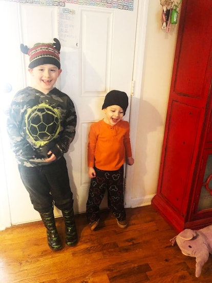 My Kids’ Clothes Never Match Because Bodily Autonomy: Little boys posing for photo