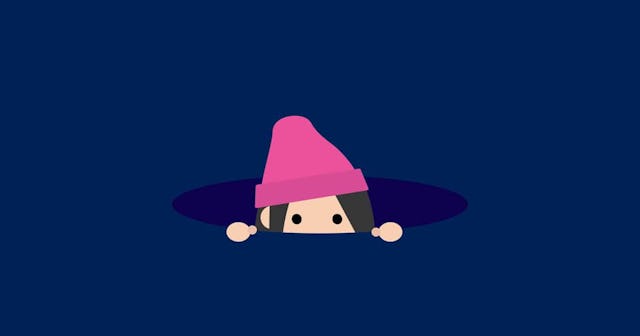 girl hiding in the hole
