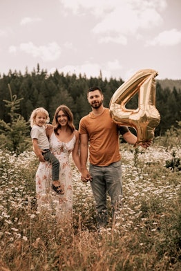 Family posing for photo