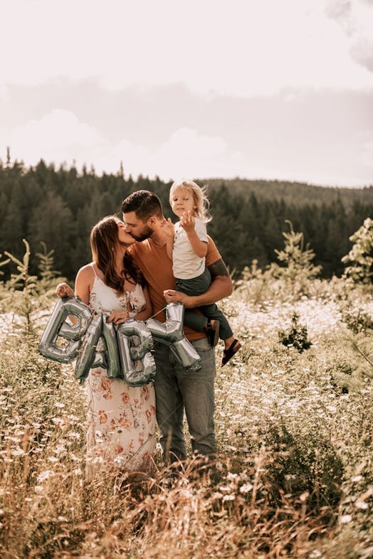 Family posing for photo