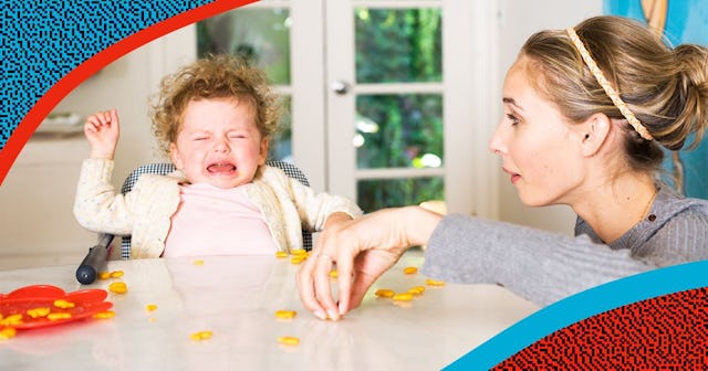 Toddler crying in high chair