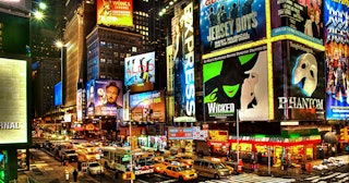 Broadway signs in Times Square NYC