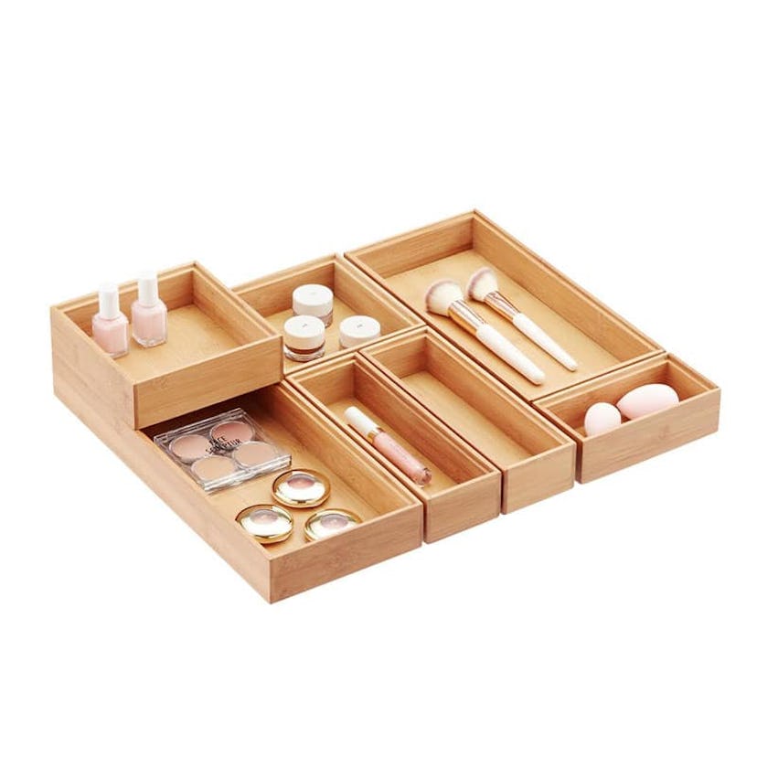 Stackable Bamboo Drawer Organizers