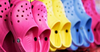 Pairs of Croc shoes