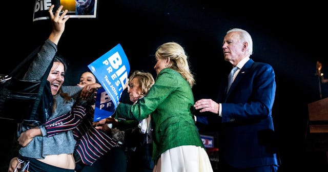 Jill Biden Shoves Vegan Protestors Who Rushed The Stage During Her Husband's Speech