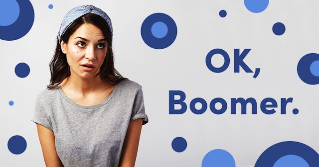 oman wearing gray top and headscarf grimacing, rolling her eyes