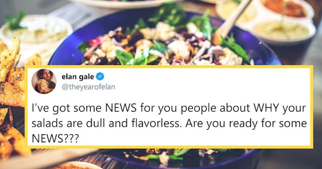 Tweet about how we're eating salads all wrong