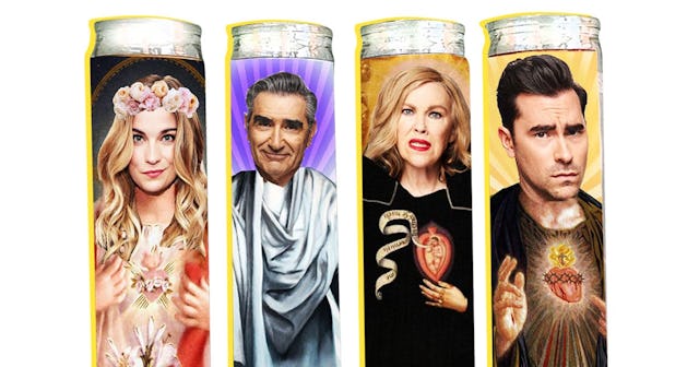 Candles based on Schitt's Creek characters