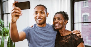 boy selfie with grandma