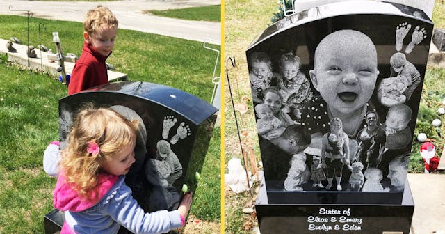 We Need To Talk To Our Children About Death Before It Happens: child hugging headstone