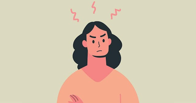 angry woman with mad expression