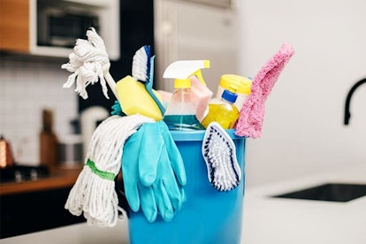Cleaning Supply Bucket Kitchen Counter