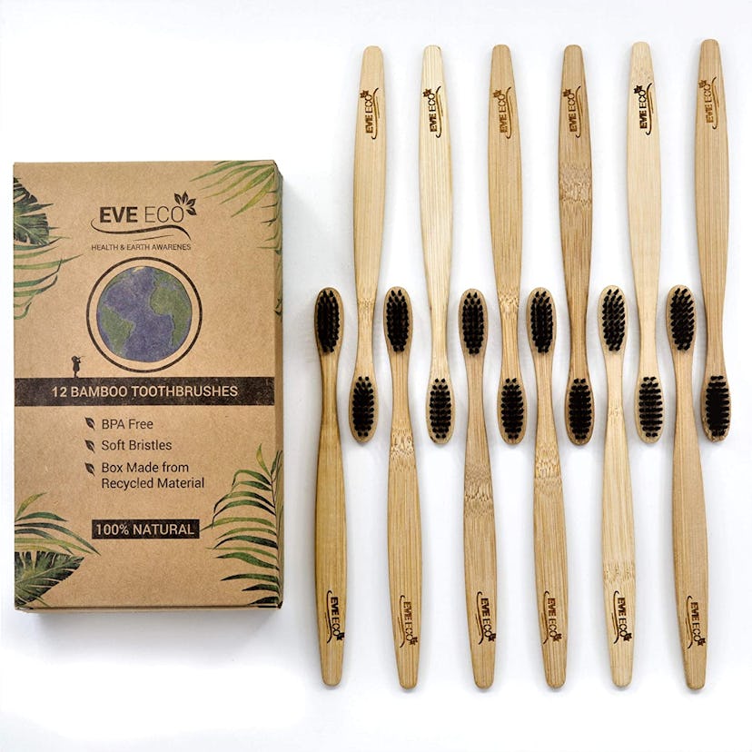 12-Pack Vegan Bamboo Toothbrush