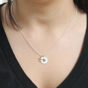 Isabelle Grace Typewriter Initial Necklace