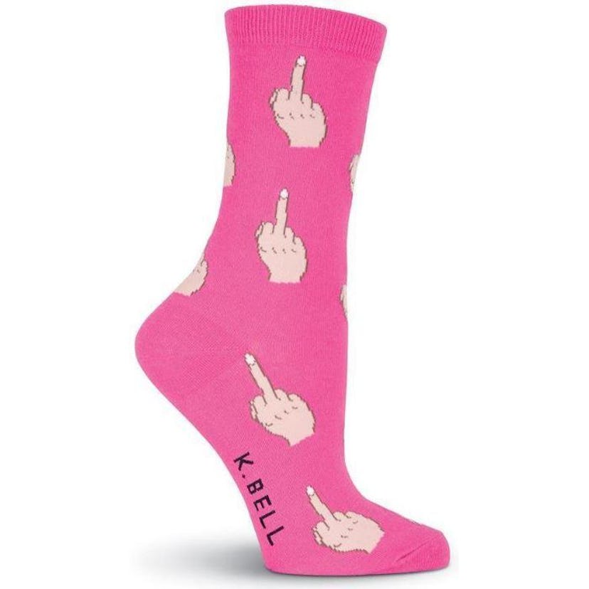 K. Bell Middle Finger Crew Socks