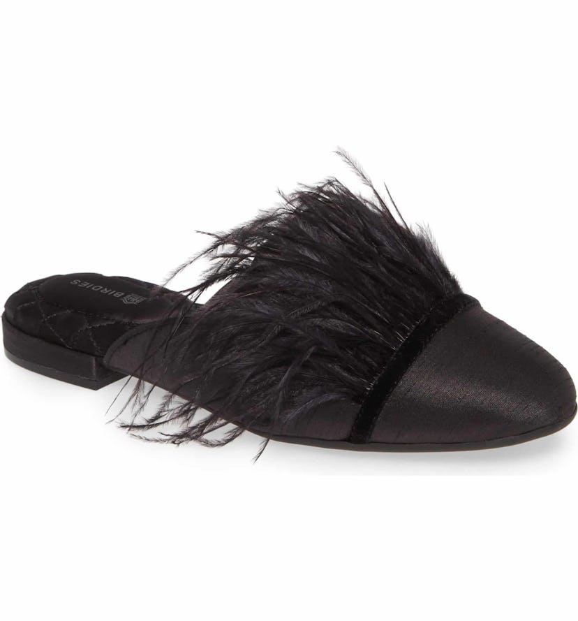 The Lovebird Feather Trim Mule