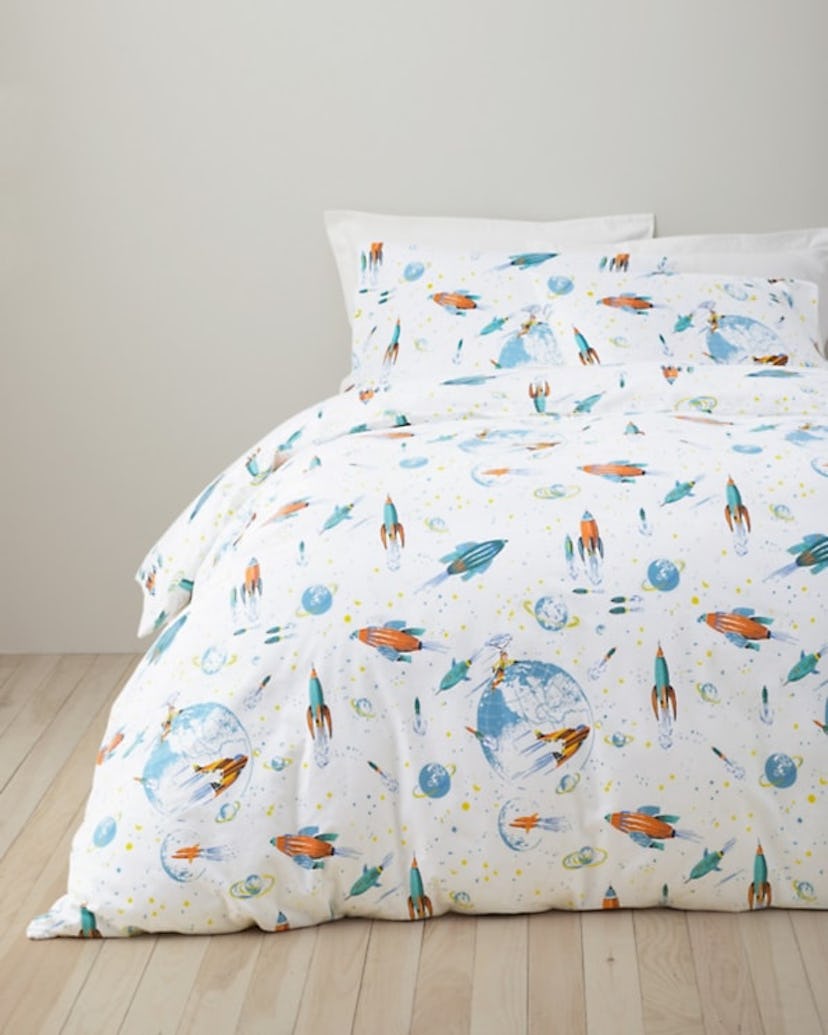 Garnet Hill Glow in the Dark Rocket Bedding Set